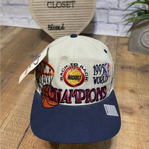Houston Rockets Classic Logo Athletic 1995 NBA World Championship Hat BRAND NEW - Picture 1 of 14